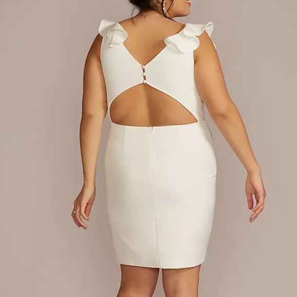 Ivory Ruffle Mini Dress - Picture 2 of 6